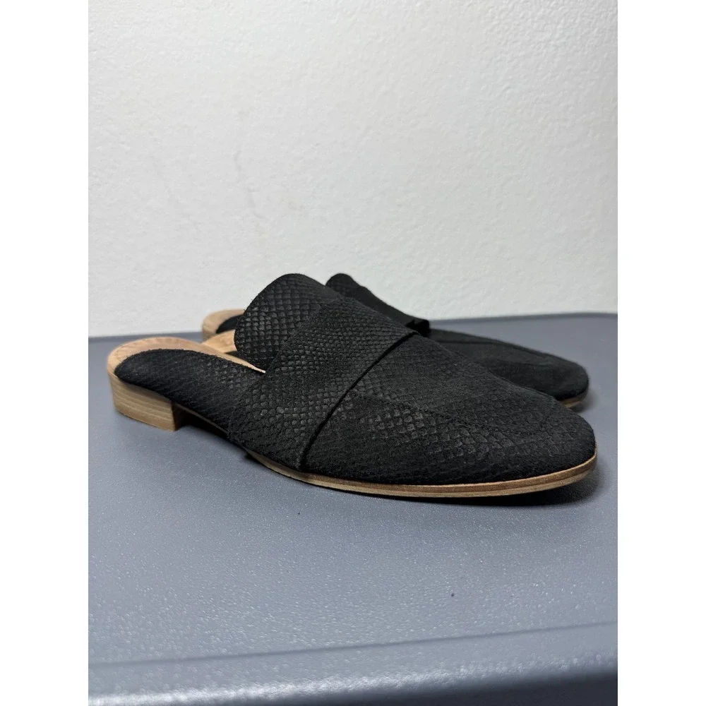 Free People Shoes Womens Size 10 Black Suede Loafer‎ Mules Slip On Spain EU 41